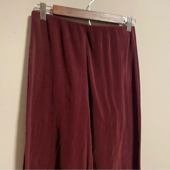 & other stories Ribbed Wide Leg Maroon Wine Pants- Size XS - Picture 6 of 13